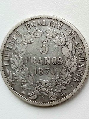 5 Francs CERES 1870A avec légende