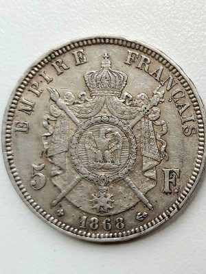 5 Francs Napoléon III tête laurée 1868 BB