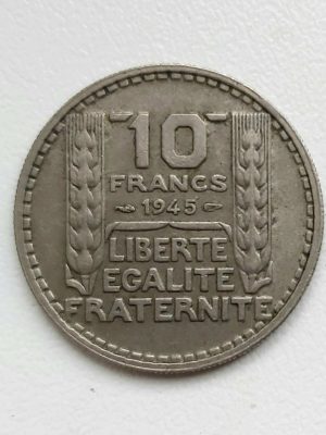 10 Francs TURIN 1945 Rameaux courts