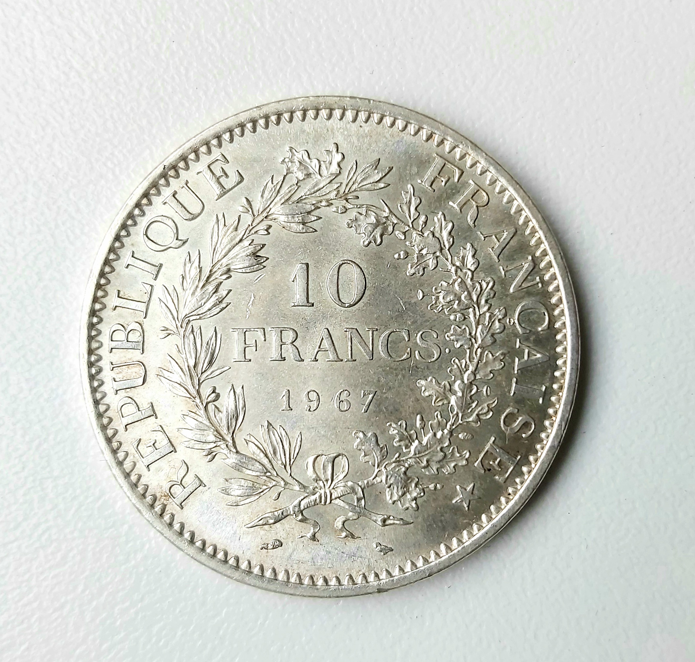 1 pièce de 10 Francs en Argent 1967 Hercule Accent 