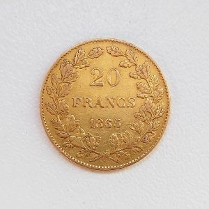 20 Francs or Belge Leopold 1er