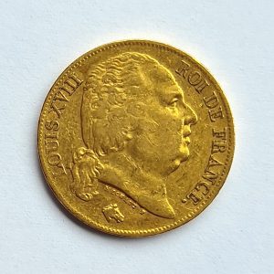 20 Francs OR Louis XVIII Buste nu 1818A