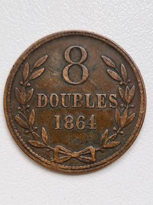 8 DOUBLES GUERNESEY 1864