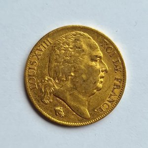 20 Francs OR Louis XVIII Buste nu 1822 A
