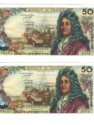 50 FRANCS RACINE SPL DONT 4 NUMEROS QUI SE SUIVENT