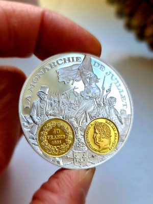 REPRODUCTION EN ARGENT PUR PLAQUE A L'OR FIN