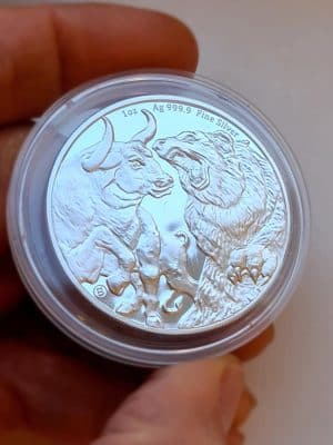 Bull and Bear une once argent fin