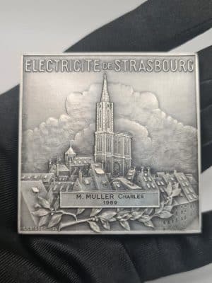 Médaille carrée en argent Cathédrale de Strasbourg